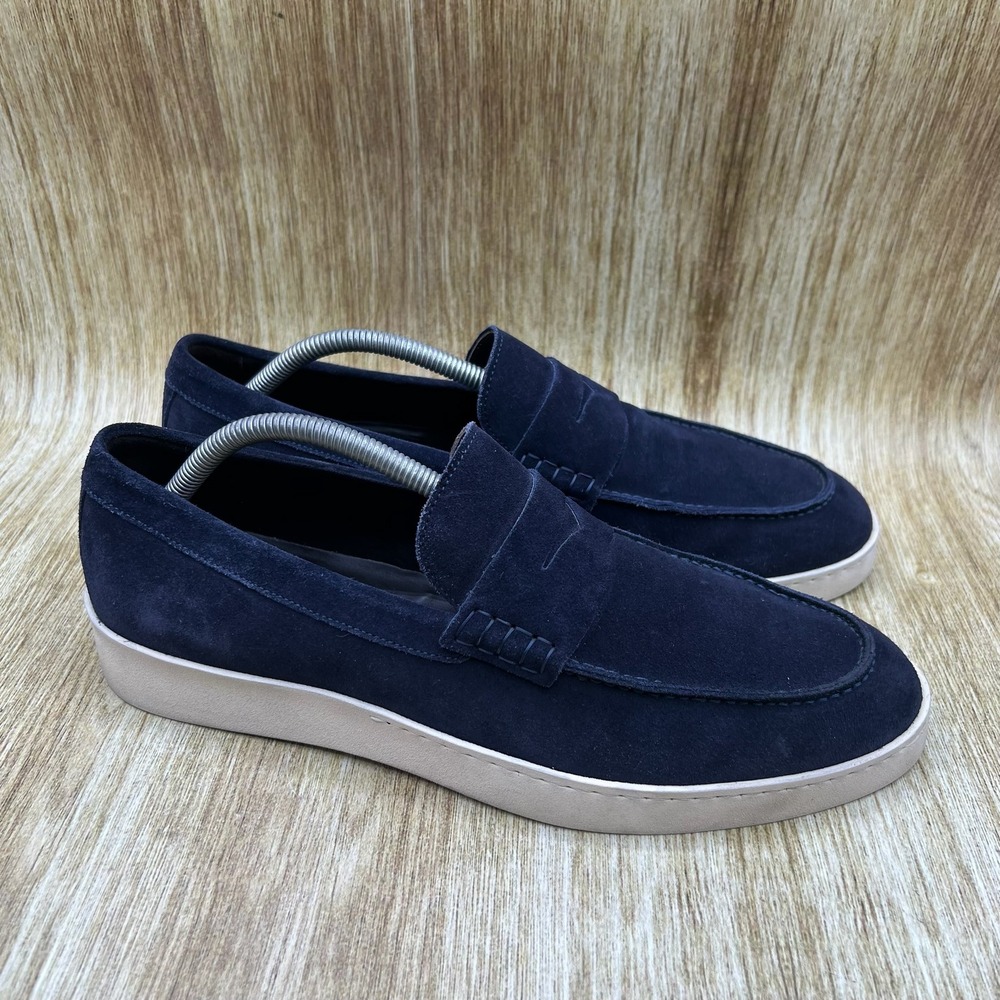To Boot New York Penny Loafer Men's Size 10.5 Navy Blue Suede Italian Made 643-1
